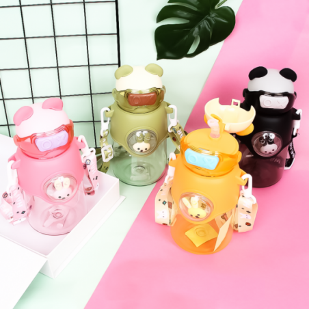 Garrafa De Água 650ml Infantil De Coelho Com Adesivos - Feira Da Madrugada SP