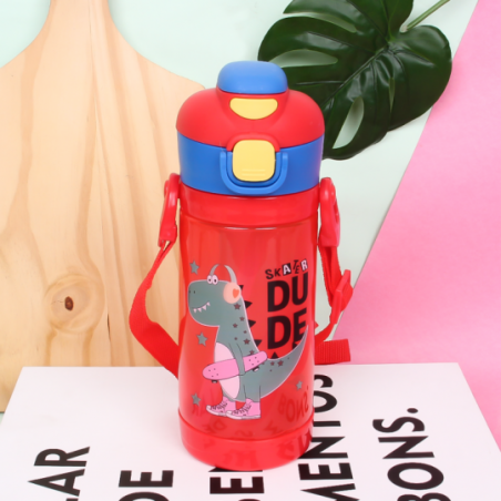Garrafa De Água Infantil 450ml Com Estampa De Dinossauro - Feira Da Madrugada SP