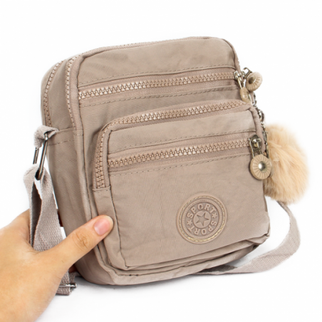 Bolsa Transversal Mini Bag De Nylon Com Pompom - Feira Da Madrugada SP