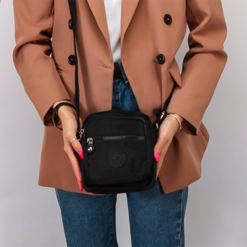 Bolsa Transversal Mini Bag De Nylon Com Pompom - Feira Da Madrugada SP