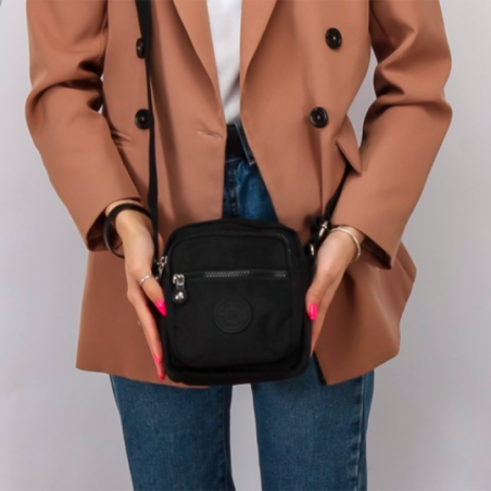 Bolsa Transversal Mini Bag De Nylon Com Pompom - Feira Da Madrugada SP