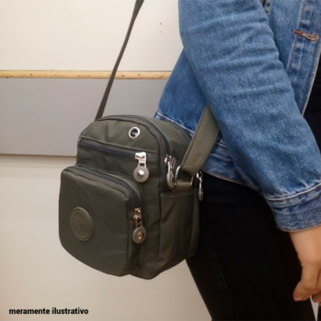 Bolsa Transversal Mini Bag De Nylon Com Pompom - Feira Da Madrugada SP