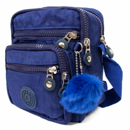 Bolsa Transversal Mini Bag De Nylon Com Pompom - Feira Da Madrugada SP
