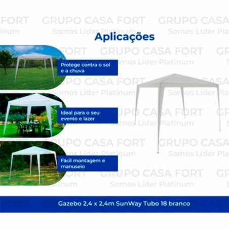 Tenda Gazebo 2,40m X 2,40m Desmontável - Feira Da Madrugada SP