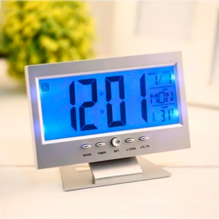 Relógio Digital De Mesa Com Luz Noturna E Temperatura - Feira Da Madrugada SP