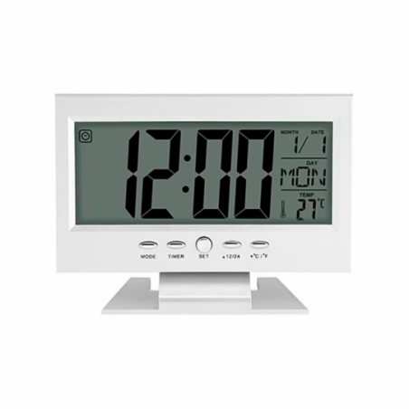 Relógio Digital De Mesa Com Luz Noturna E Temperatura - Feira Da Madrugada SP