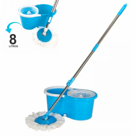 Mop Spin 360° Esfregão Giratório Multiuso Balde 8L Limpeza - Compre Agora!