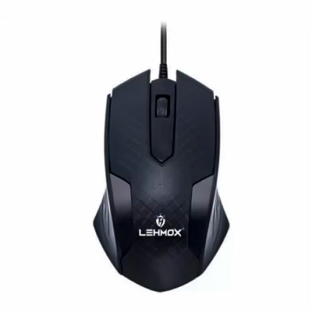 Mouse Óptico Com Fio USB 3.0 Preto Design Moderno - Feira Da Madrugada SP