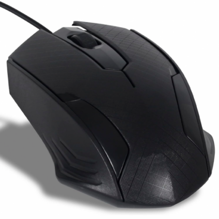 Mouse Óptico Com Fio USB 3.0 Preto Design Moderno - Feira Da Madrugada SP