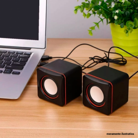 Caixinha Dupla Portátil Computador 2.0 P2 / USB