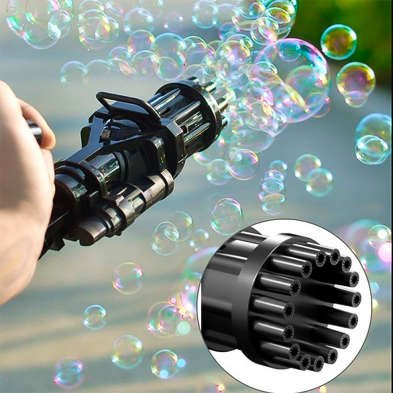 Pistola Lança Bolhas 8 Furos Mini Gun Brinquedo - Feira Da Madrugada SP