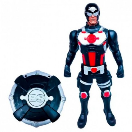 Boneco Com Escudo BS Soldier Dark War Brinquedo - Feira Da Madrugada SP