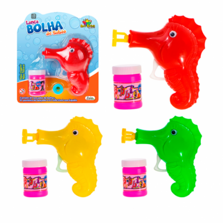 Pistola Lança Bolha De Sabão Cavalo Marinho Infantil - Compre Agora!