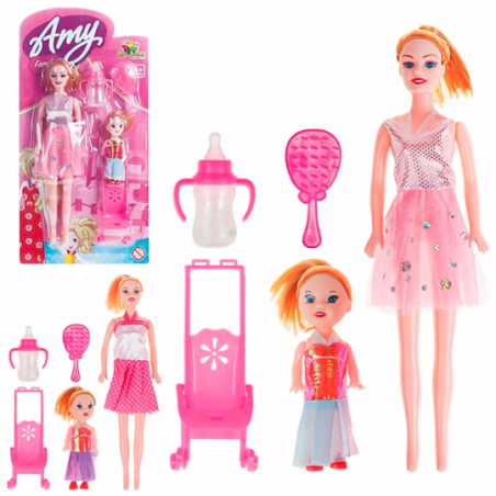 Boneca Amy Family Com 3 Acessórios Brinquedo Infantil - Feira Da Madrugada SP