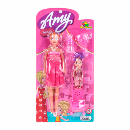 Boneca Amy Family Com 3 Acessórios Brinquedo Infantil - Feira Da Madrugada SP