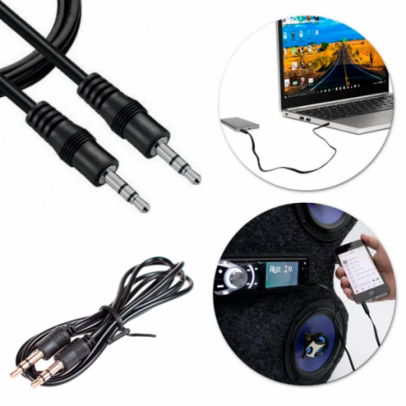 Cabo Auxiliar P2 X P2 Preto Estéreo 1,5 Metros - Compre Agora!