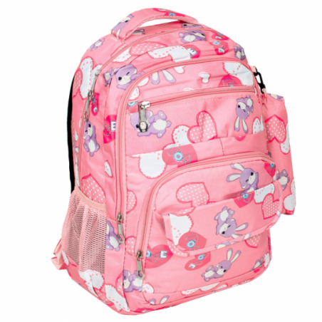 Kit Mochila Feminina + Estojo Com Estampa De Coelho - Feira Da Madrugada SP
