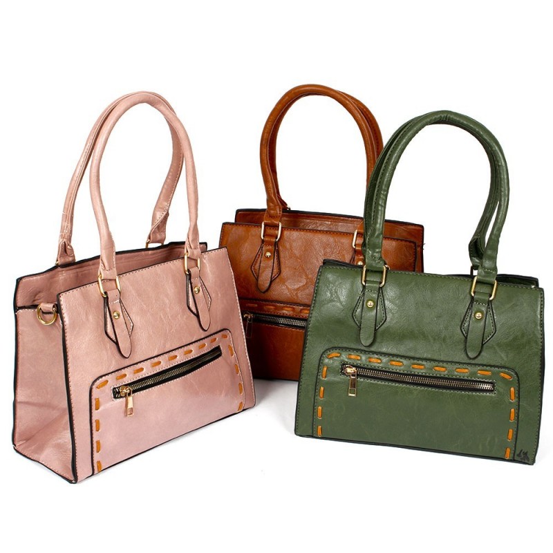 Bolsa Feminina Quadrada Média Social De Ombro Com Tresse - Feira Da Madrugada SP