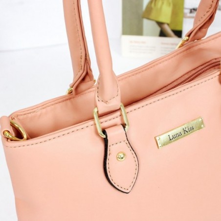 Bolsa Lisa Média Feminina De Ombro Com Detalhes Dourados - Feira Da Madrugada SP