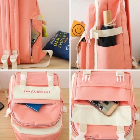 Kit Mochila Impermeável Sacola Necessaire + Estojo 5 Peças - Feira Da Madrugada SP