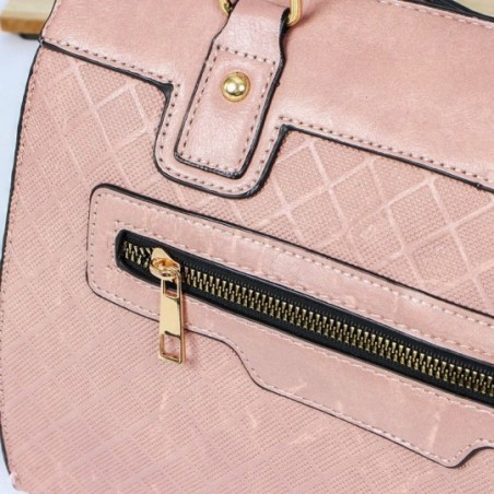 Bolsa Tote Média Feminina Social Com Detalhes Texturizados - Feira Da Madrugada SP