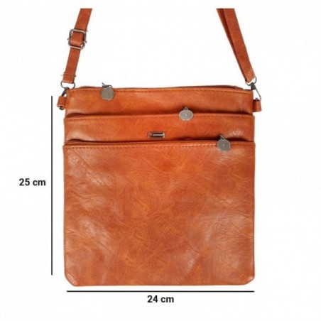 Bolsa Transversal Feminina Pequena Texturizada C/ 3 Divisórias - Feira Da Madrugada SP