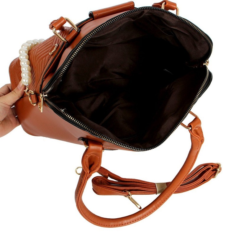 Bolsa Feminina Estruturada Elegante C/ Corrente De Perolas - Feira Da Madrugada SP