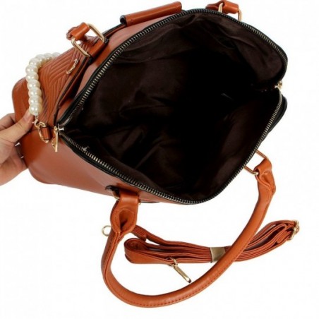 Bolsa Feminina Estruturada Elegante C/ Corrente De Perolas - Feira Da Madrugada SP