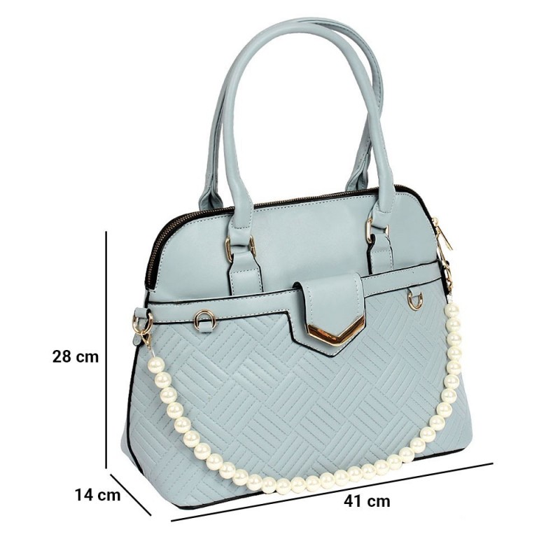 Bolsa Feminina Estruturada Elegante C/ Corrente De Perolas - Feira Da Madrugada SP