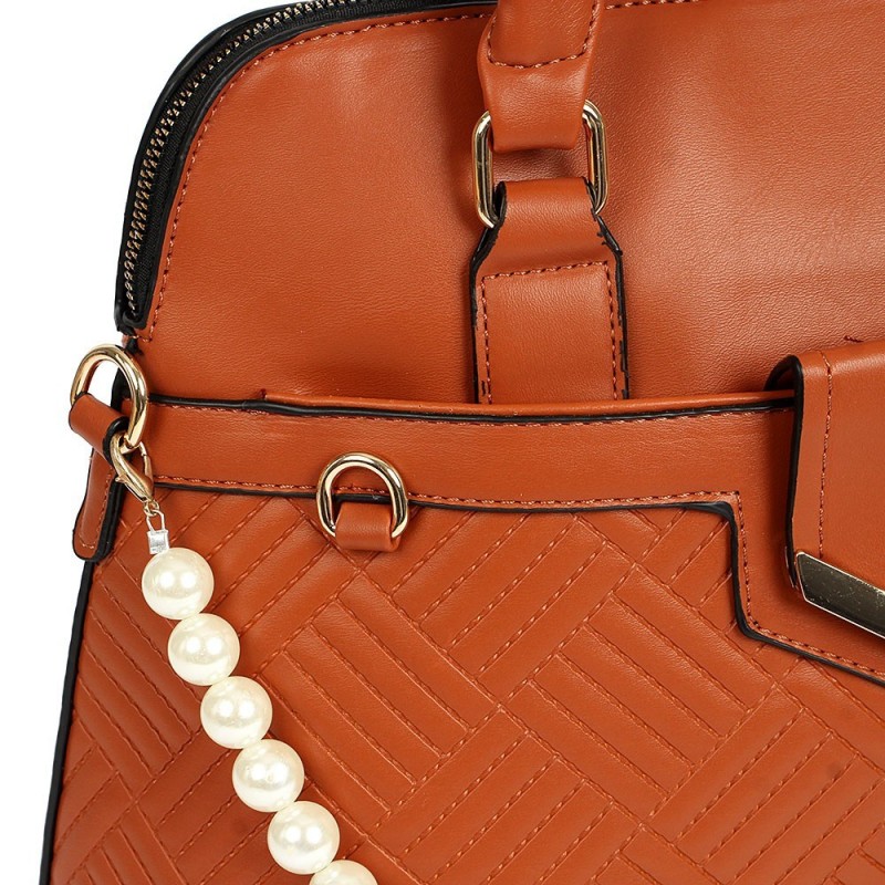 Bolsa Feminina Estruturada Elegante C/ Corrente De Perolas - Feira Da Madrugada SP