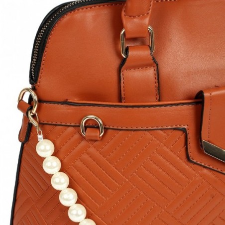 Bolsa Feminina Estruturada Elegante C/ Corrente De Perolas - Feira Da Madrugada SP
