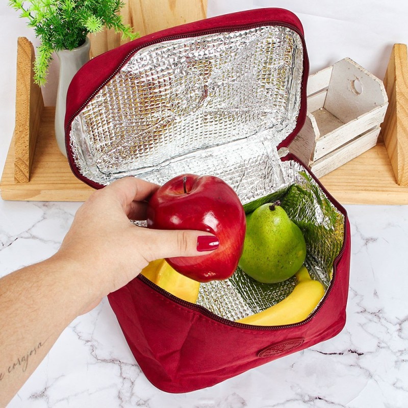 Bolsa Térmica Portátil Quadrada Nylon Marmita C/ Alça De Mão - Feira Da Madrugada SP