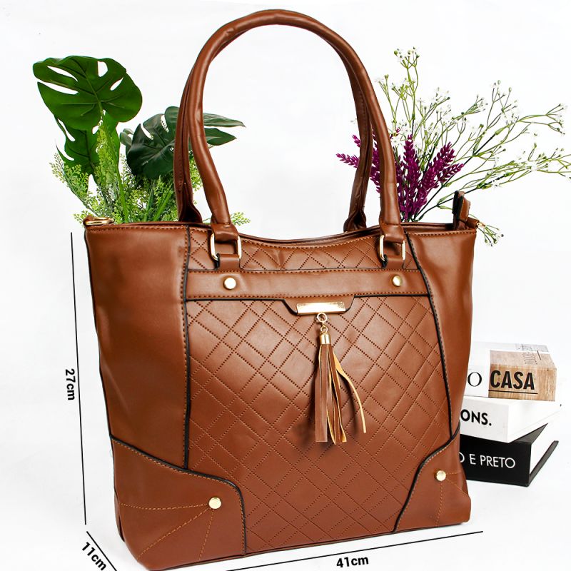 Bolsa Grande Feminina Espaçosa De Ombro 2 Divisórias - Feira Da Madrugada SP
