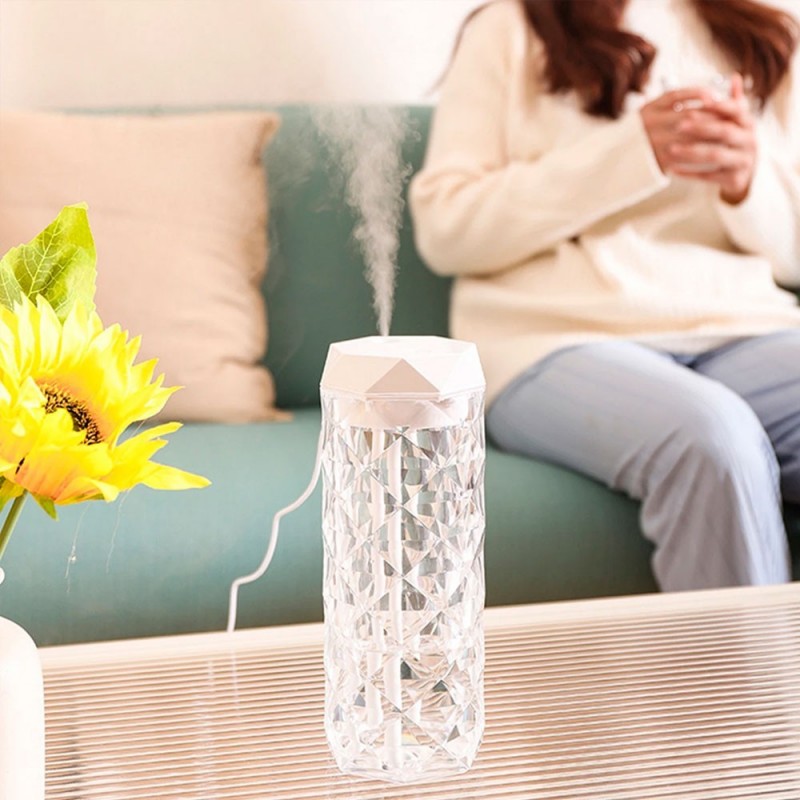 Umidificador Aromatizador De Cristal Inteligente Com Luz - Feira Da Madrugada SP