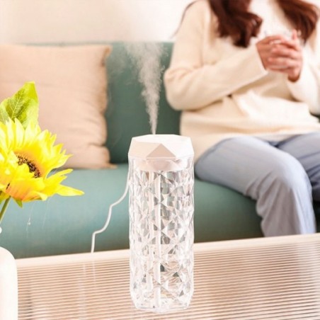 Umidificador Aromatizador De Cristal Inteligente Com Luz - Feira Da Madrugada SP