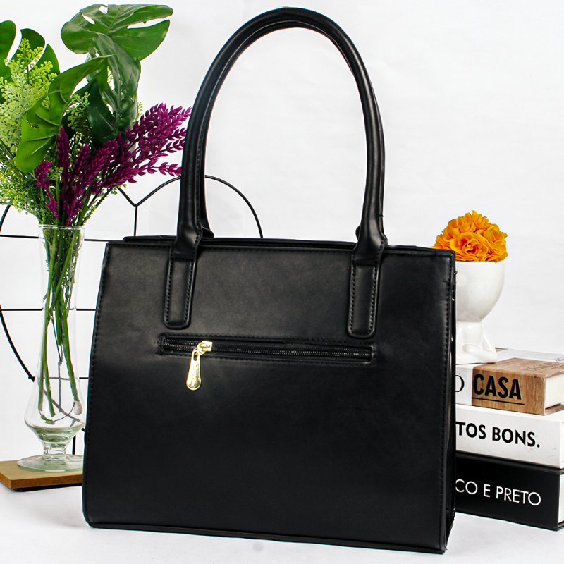 Bolsa Feminina Média De Ombro Quadrada Texturizada - Feira Da Madrugada SP