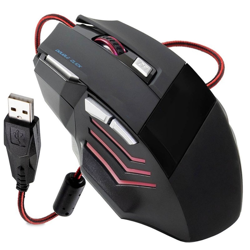 Mouse Gamer X7 Led RGB 2400dpi Ergonômico Preto - Feira Da Madrugada SP