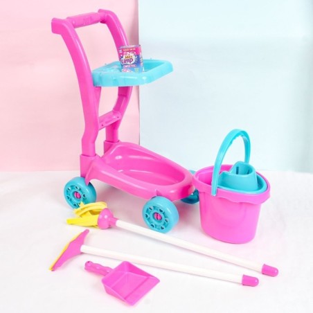 Carrinho Limpeza Completo Com 6 Peças Brinquedo - Feira da Madrugada SP