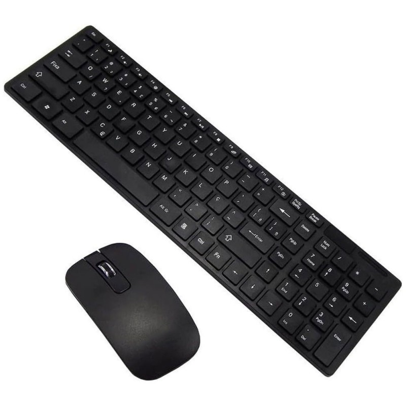 Kit Teclado E Mouse Ultra Slim Wireless Sem Fio 2,4 Ghz - Feira Da Madrugada SP