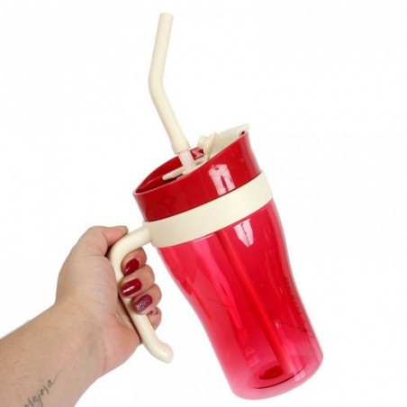 Copo Garrafa Com Tampa Canudo Alça 800ml Para Bebidas - Feira Da Madrugada SP