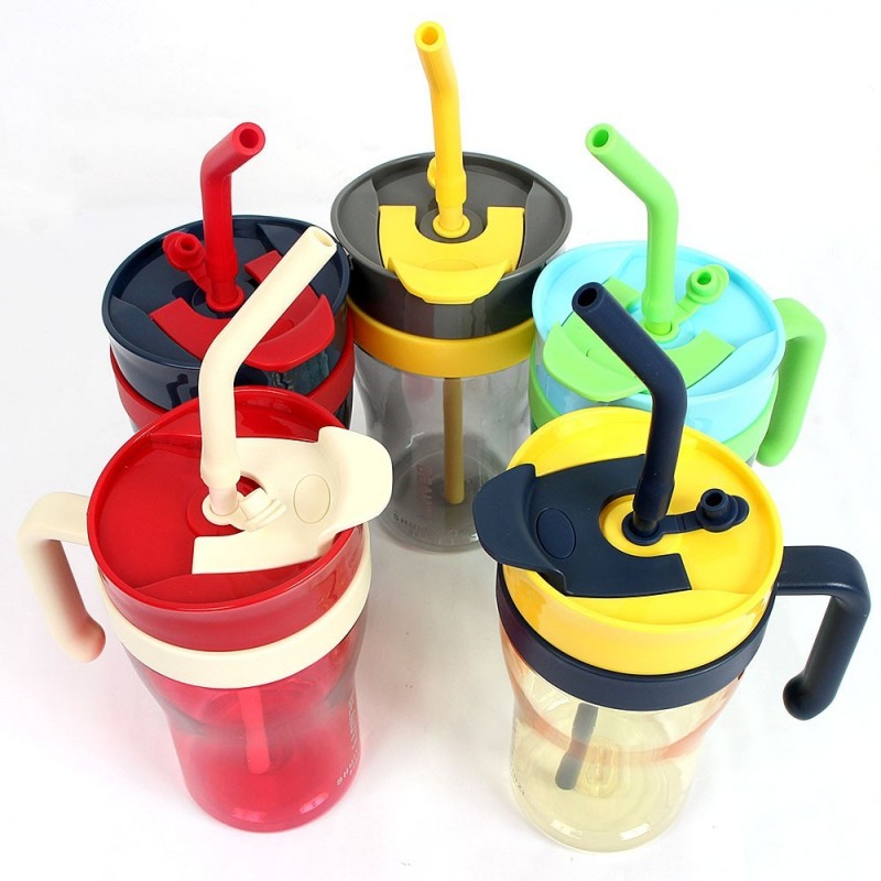 Copo Garrafa Com Tampa Canudo Alça 800ml Para Bebidas - Feira Da Madrugada SP