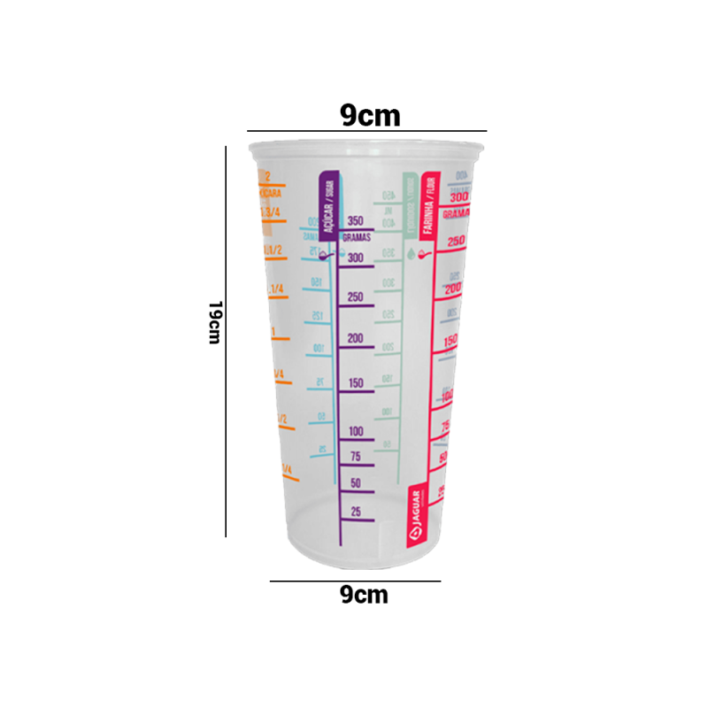 Conjunto 3 Copos De Medida Transparente 550ML- Feira Da Madrugada SP