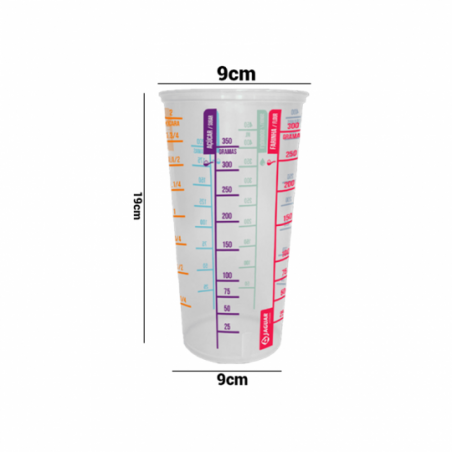 Conjunto 3 Copos De Medida Transparente 550ML- Feira Da Madrugada SP