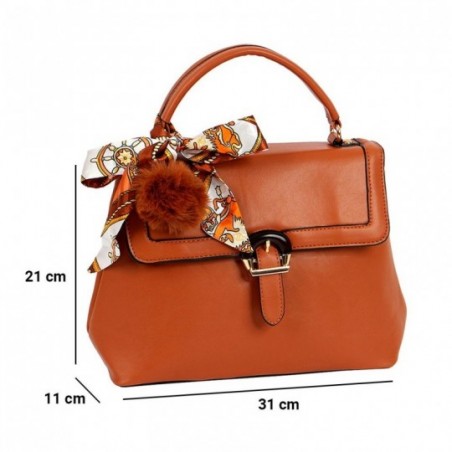 Bolsa Feminina Social Com Laço E Pompom 2 Divisórias Luxo - Feira Da Madrugada SP