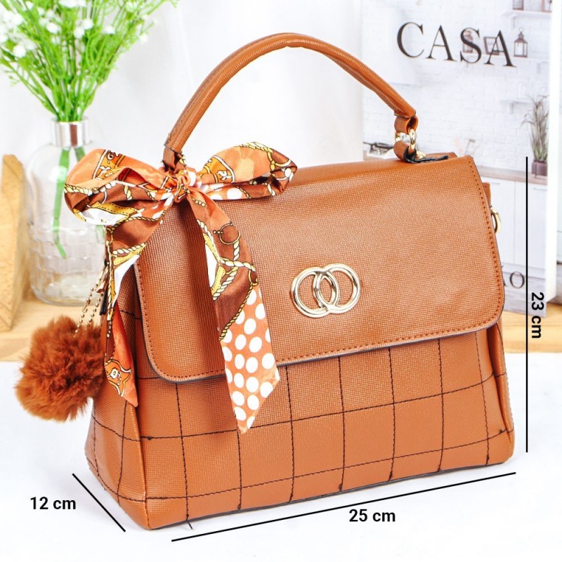 Bolsa De Luxo Feminina Detalhes Dourados 3 Repartições C/ Laço - Feira Da Madrugada SP