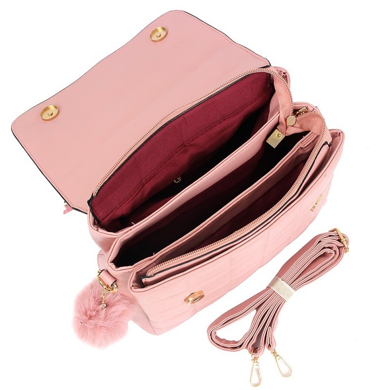 Bolsa Luxo Feminina Média Em Matelassê C/ Lenço Alça De Mão - Feira Da Madrugada SP