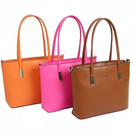 Bolsa Luxo Ombro Média Lisa Social Detalhes Dourados Feminina - Feira Da Madrugada SP
