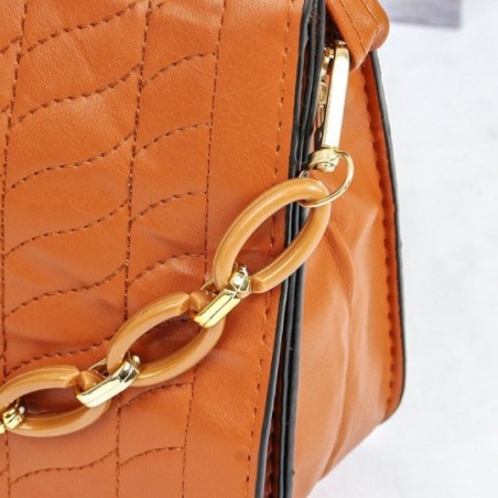 Bolsa Transversal Feminina Estruturada Detalhe Dourado - Compre Agora!