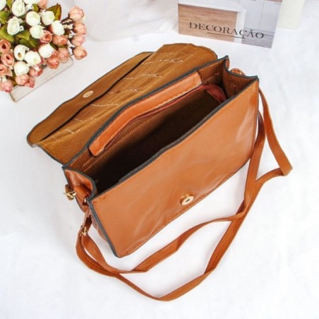 Bolsa Transversal Feminina Estruturada Detalhe Dourado - Compre Agora!