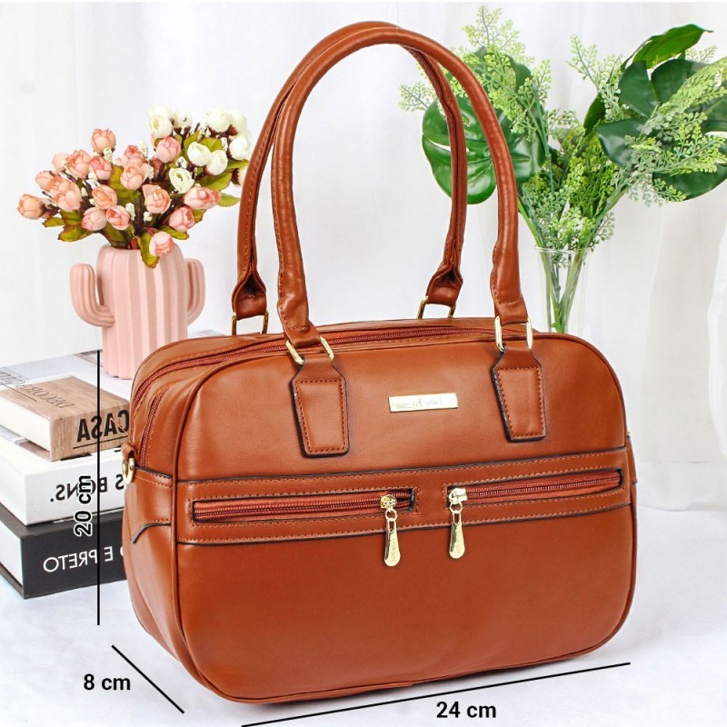 Bolsa De Ombro Grande Feminina Arredondada Lisa 2 Divisórias - Feira Da Madrugada SP